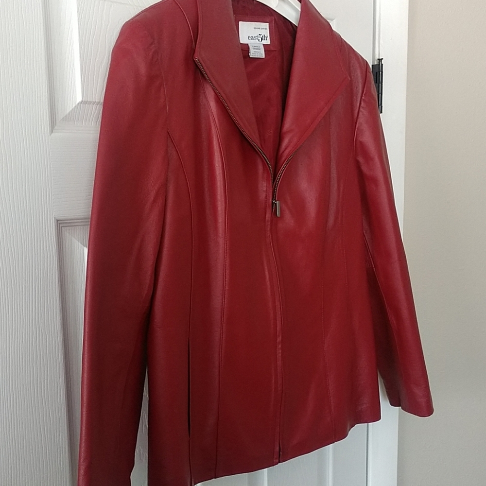 Red Genuine Leather Jacket.